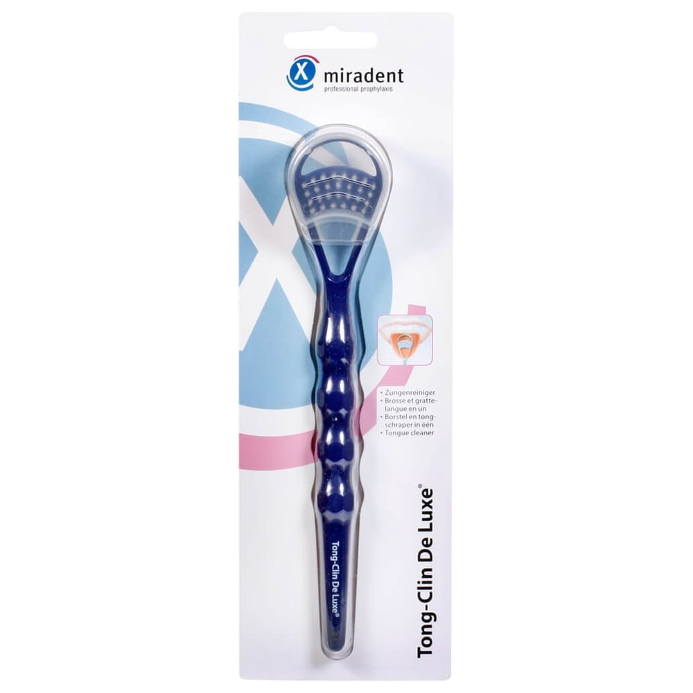 Miradent Zungenreiniger Tong-Clin de Luxe blau