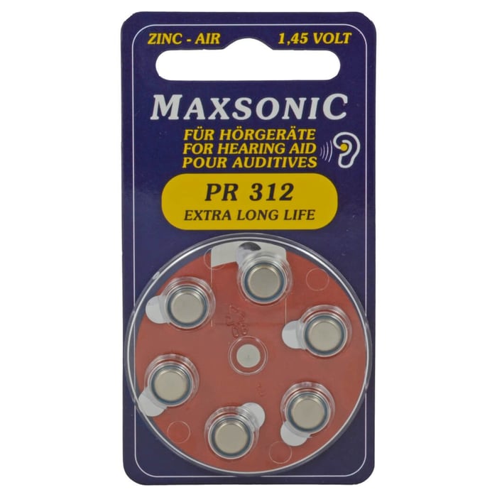 Batterie für Hörgeräte MAXSONIC PR 312