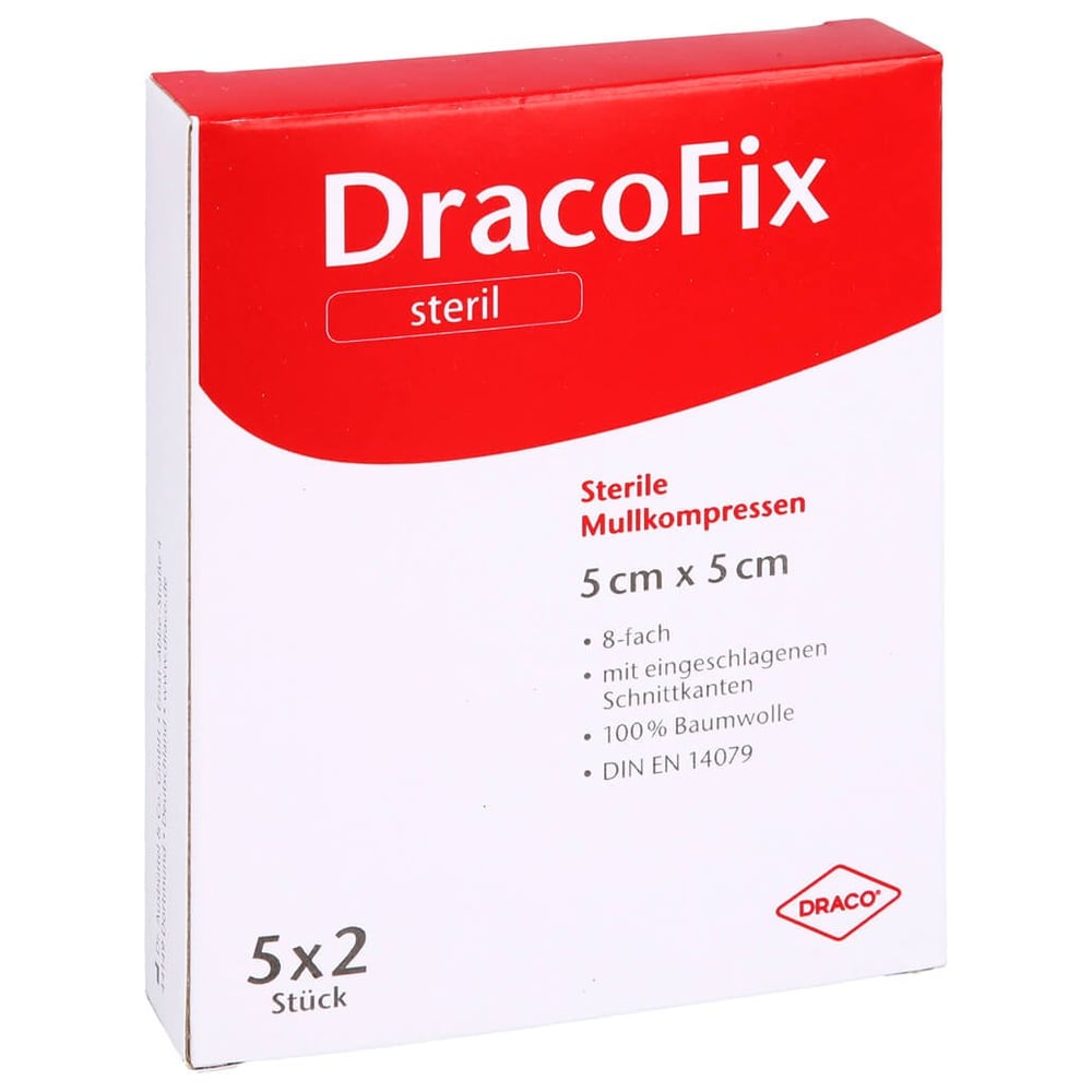 Dracofix Peel Kompressen 5x5 cm steril 8fach