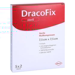 Dracofix Peel Kompressen 7,5x7,5 cm steril 8fach