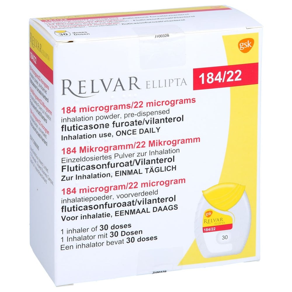 Relvar Ellipta 184 Mikrogramm / 22 Mikrogramm