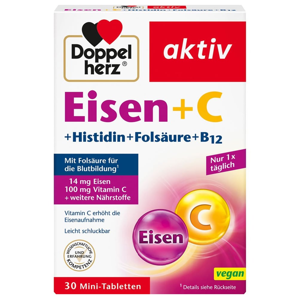 Doppelherz aktiv Eisen + C + Histidin + Folsäure
