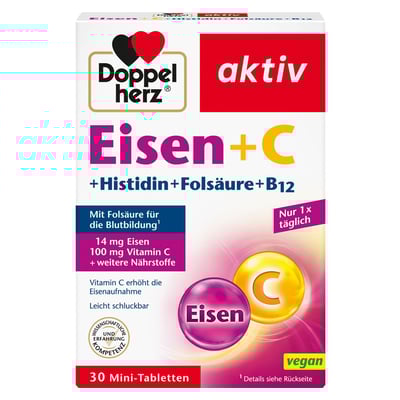 Doppelherz aktiv Eisen + C + Histidin + Folsäure