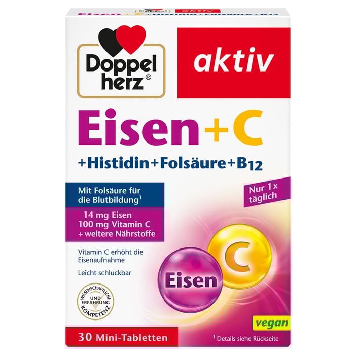 Doppelherz aktiv Eisen + C + Histidin + Folsäure