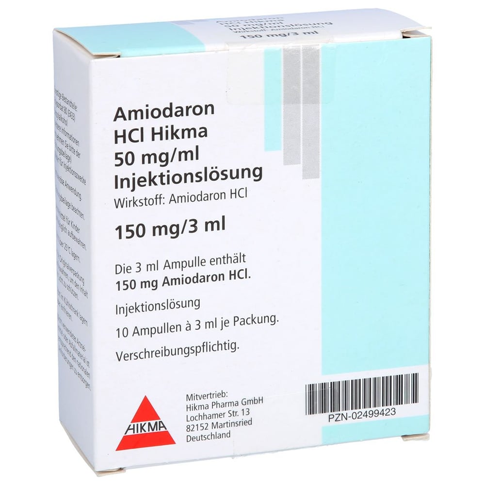 Amiodaron HCl Hikma 50 mg/ml 150 mg Injektionslösung