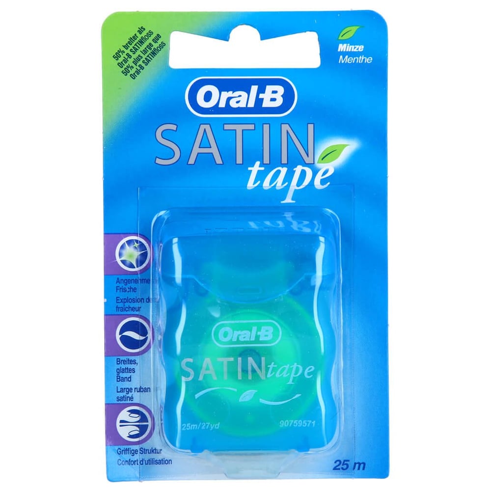 Oral-B Zahnseide Satintape blau Blisterkarte