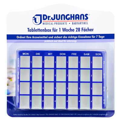 Tablettenbox 1 Woche 28 Fächer Schiebedeckel