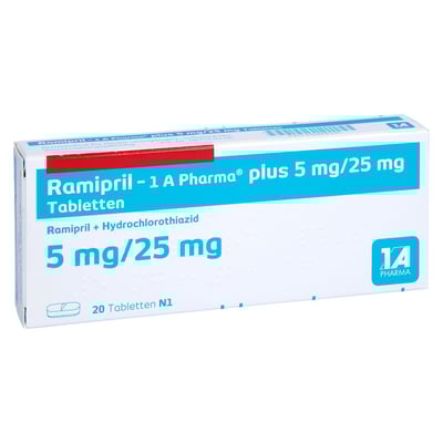 Ramipril - 1A-Pharma Plus 5mg/25mg Tabletten