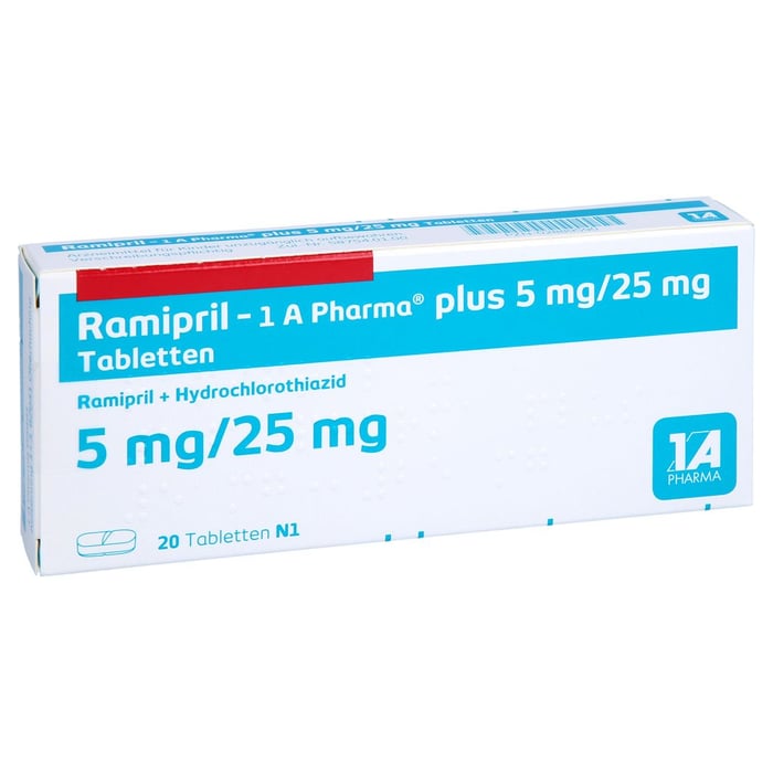 Ramipril - 1A-Pharma Plus 5mg/25mg Tabletten