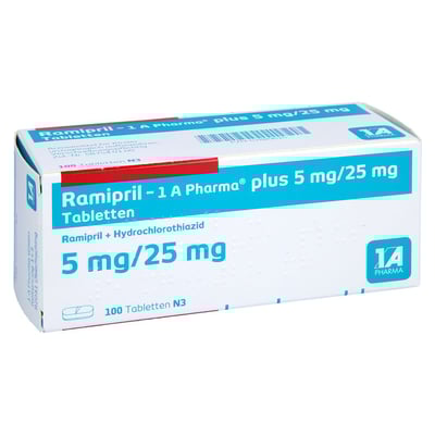 Ramipril - 1A-Pharma Plus 5mg/25mg Tabletten