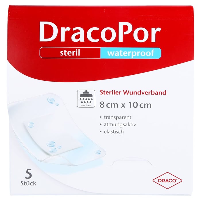 Dracopor Waterproof Wundverband steril 8cmx10cm