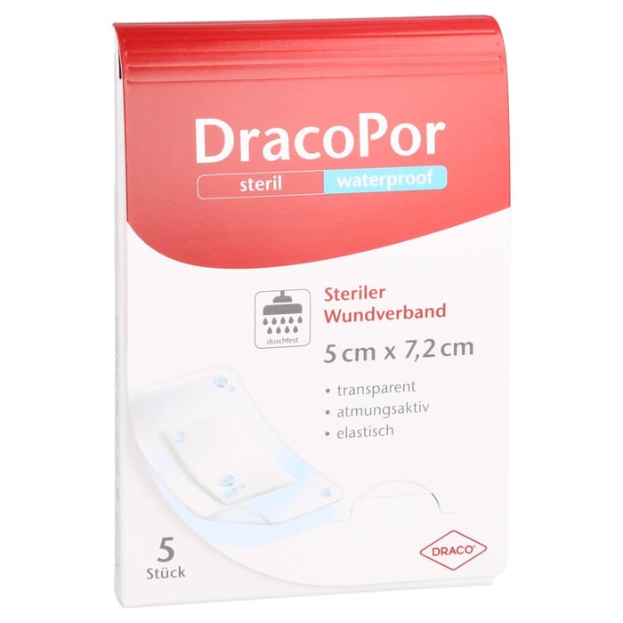 Dracopor Waterproof Wundverband steril 5cmx7.2cm