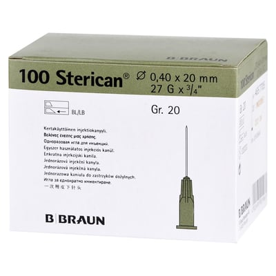 Sterican Kan. Luer-Lok 0,40x20 mm Größe 20 grau Produktbild 1