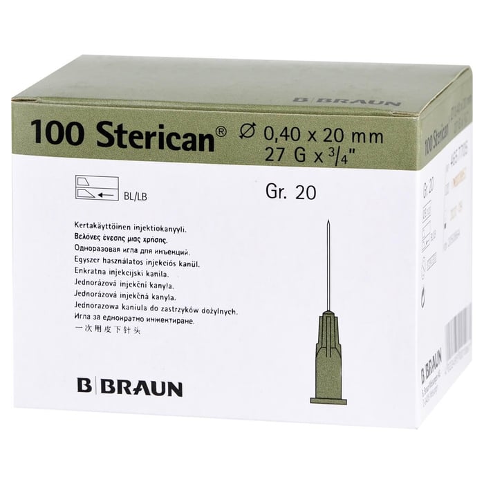 Sterican Kan.Luer-Lok 0.40x20mm Gr.20 grau