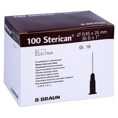 Sterican Kan.Luer-Lok 0.45x25mm Gr.18 braun