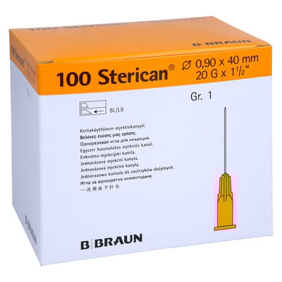 Sterican Kan.Luer-Lok 0.90x40mm Gr.1 gelb
