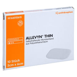 Allevyn Thin 5x6 cm dünne Wundauflage