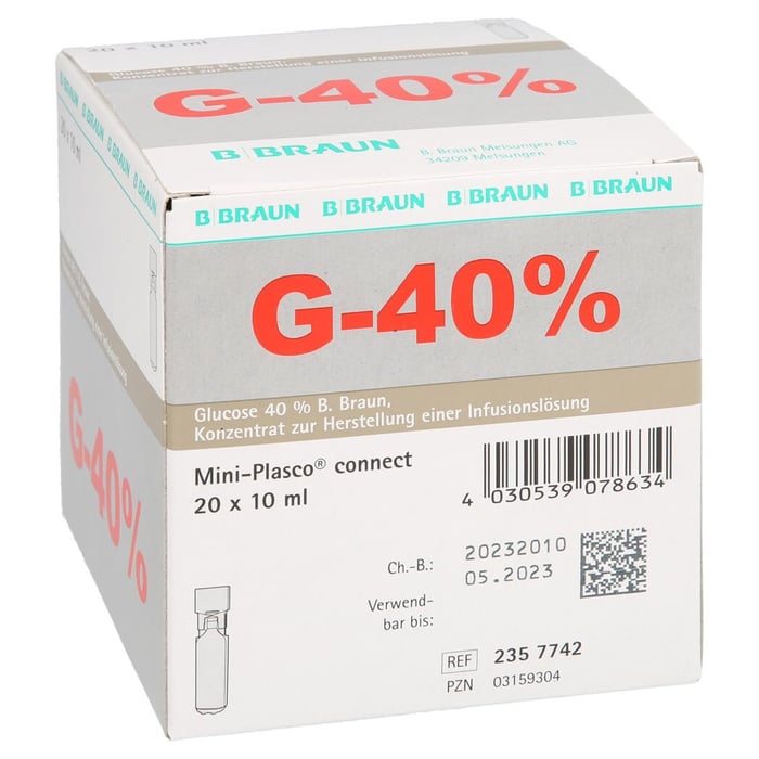 Glucose 40% Braun Mini-Plasco connect