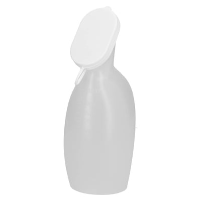 Urinflasche f. Frauen Kuststoff milchig mit Deckel