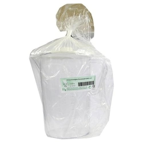 Urinsammelglas Kunststoff 2000 ml mit Deckel Produktbild 1