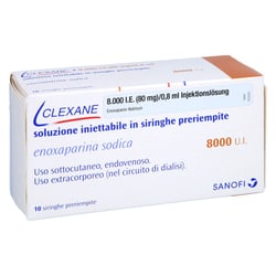 Clexane 8000 I.E. (80 mg)/0,8 ml Injektionslösung ohne Sicherheitssystem