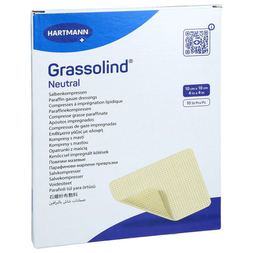 Grassolind Salbenkompressen 10x10 cm steril