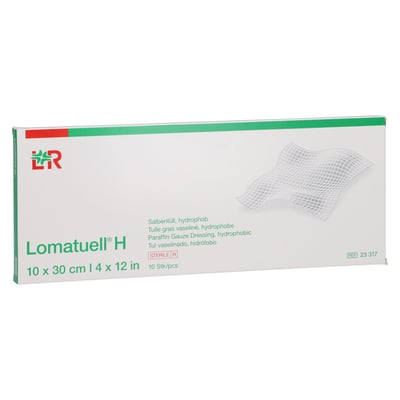 Lomatuell H Salbentüll 10x30 cm steril