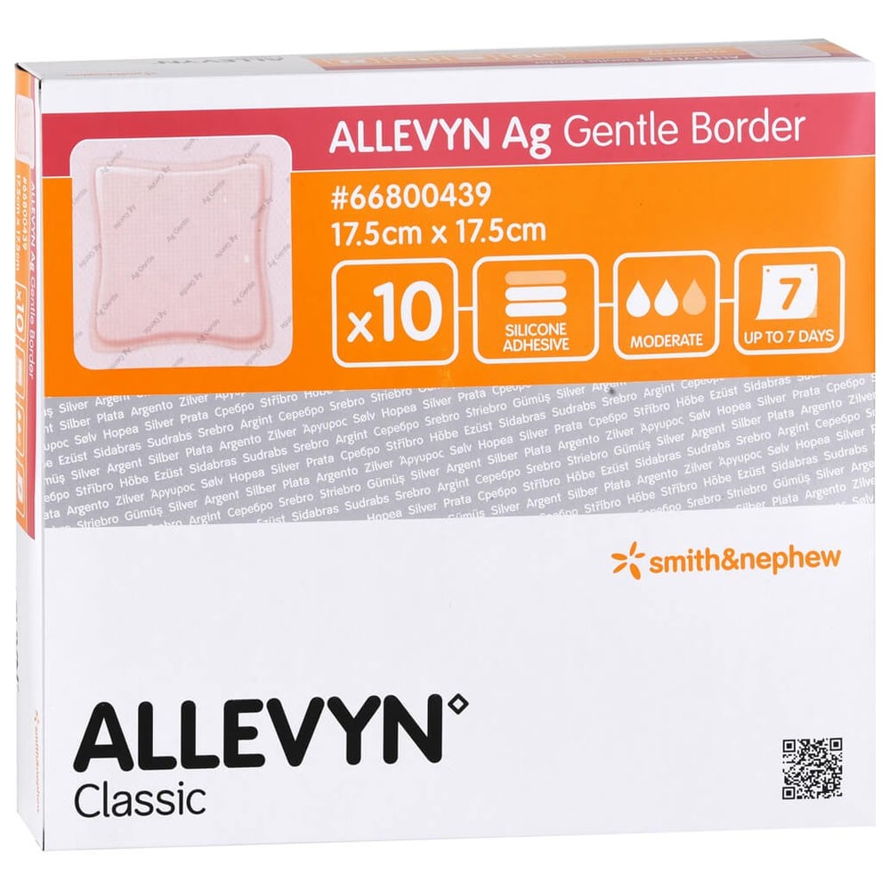 Allevyn Ag Gentle Border 17,5x17,5 cm Wundverband