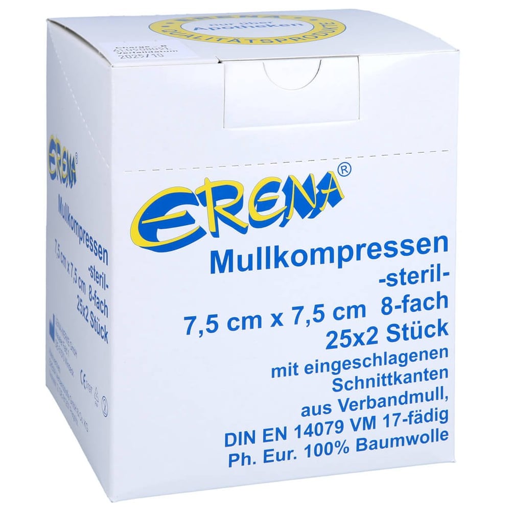 Erena Mullkompr.7,5x7,5 cm steril 8fach