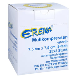 Erena Mullkompr.7,5x7,5 cm steril 8fach