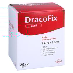 Dracofix Peel Kompressen 7,5x7,5 cm steril 8fach
