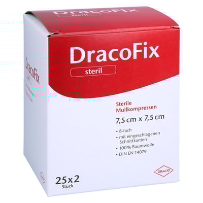 Dracofix Peel Kompressen 7,5x7,5 cm steril 8fach