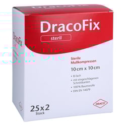 Dracofix Peel Kompressen 10x10 cm steril 8fach