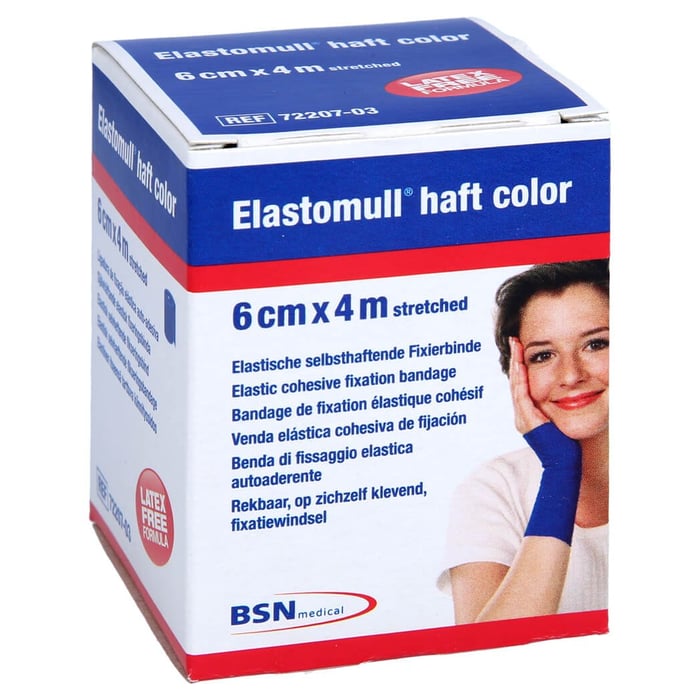 Elastomull haft 4mx6cm color blau