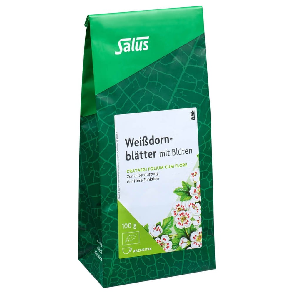 Weissdornblätter mit Blüten Arzneitee bio Salus