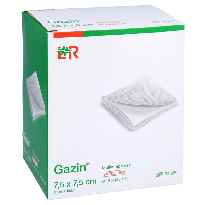 Gazin Kompresse 7.5x7.5cm 8fach steril