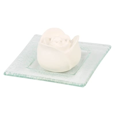 Duftstein Rosenblüte Glasteller transparent