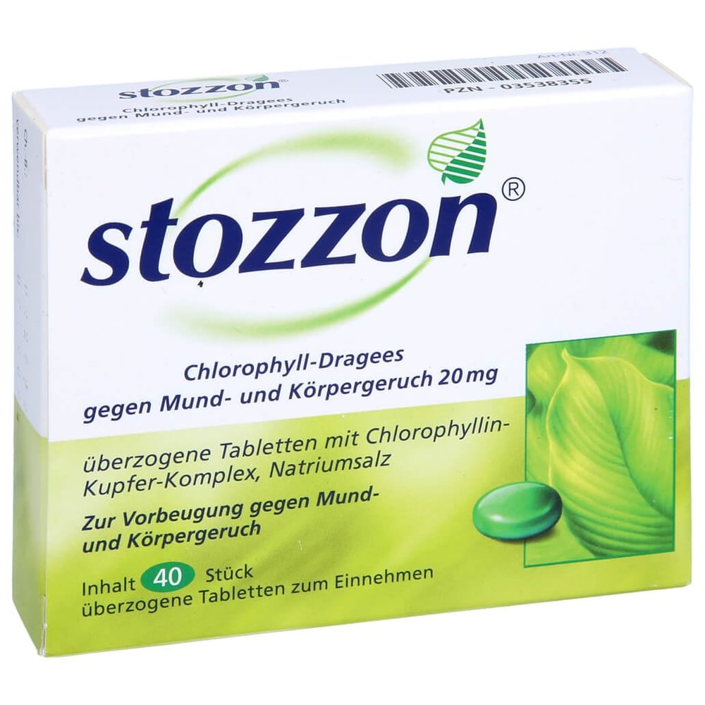Stozzon Chlorophyll-Dragees gegen Mund- und Körpergeruch