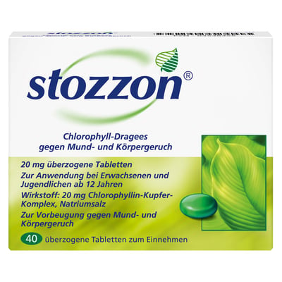 Stozzon Chlorophyll-Dragees gegen Mund- und Körpergeruch
