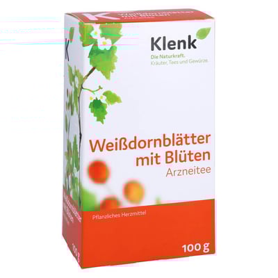 Weißdornblätter mit Blüten Tee