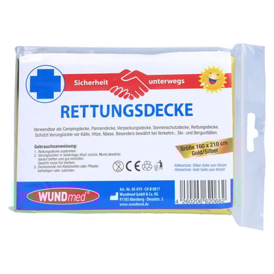 Rettungsdecke 160x210cm Gold/Silber