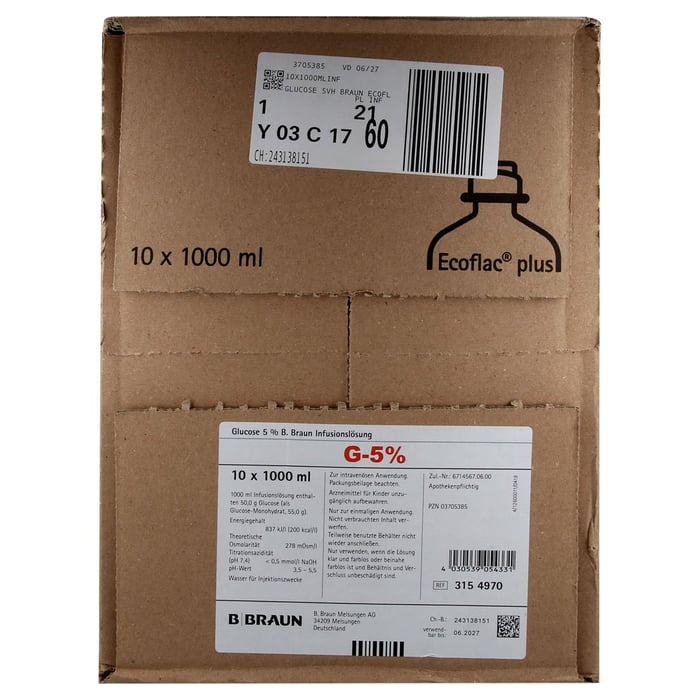 Glucose 5% B.Braun Ecoflac plus