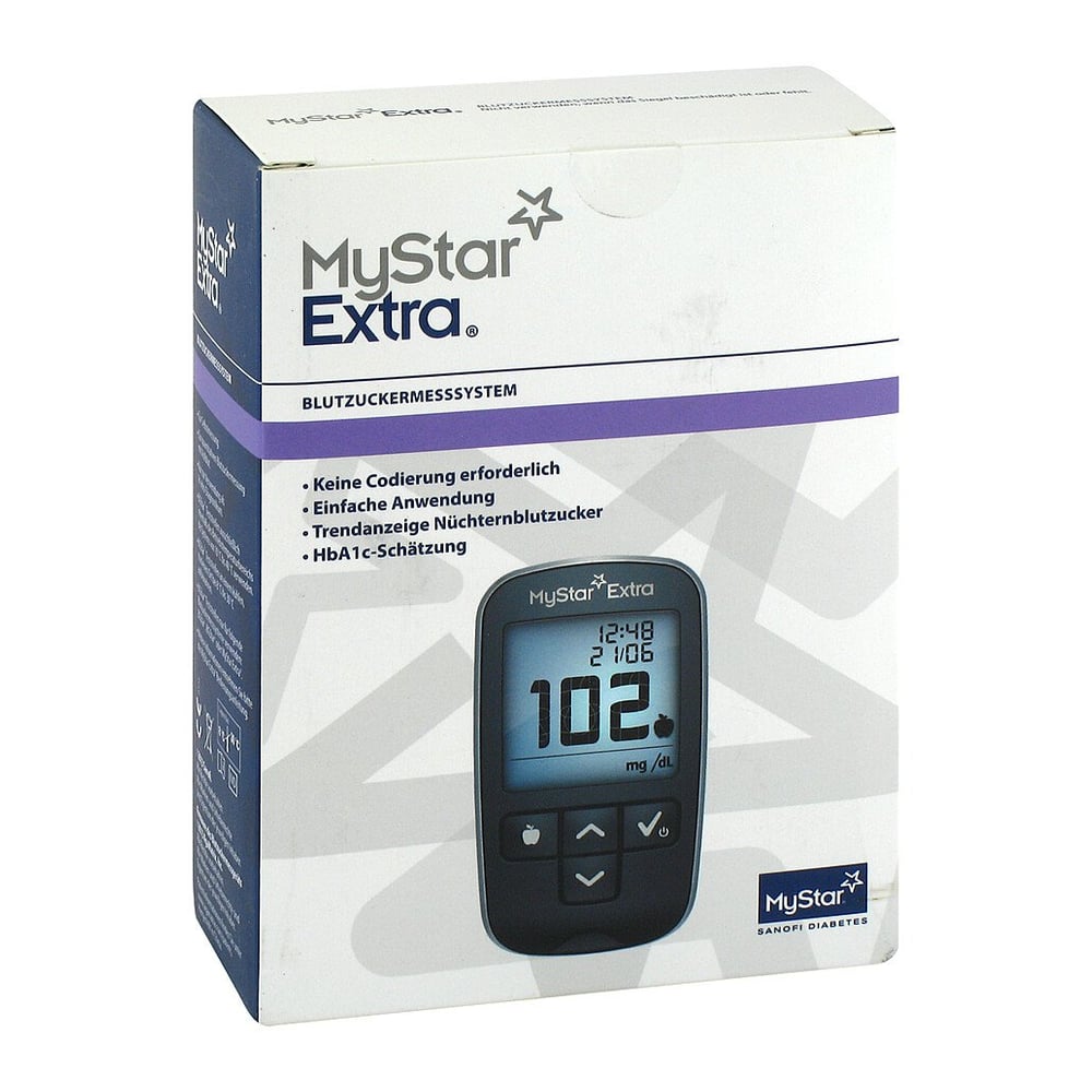 Mystar Extra Blutzuckermessgerät Set mg/dl