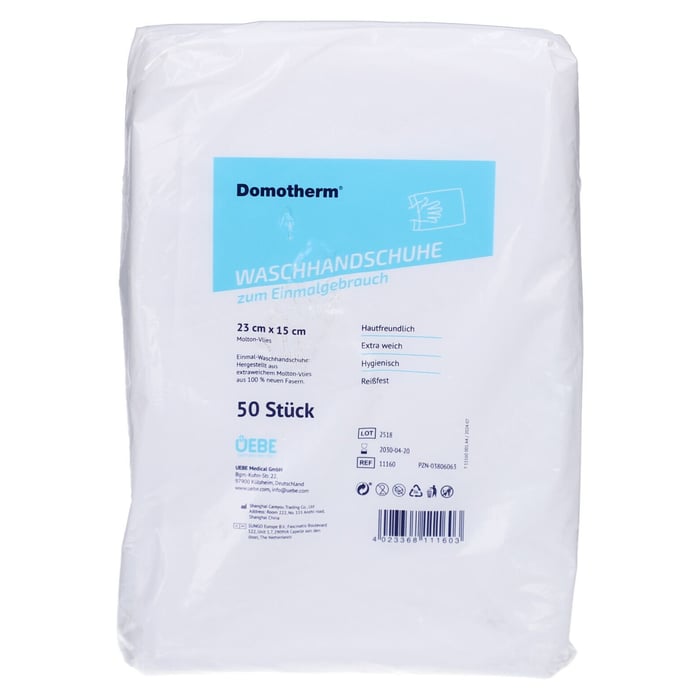DOMOTHERM Einmal Waschhandschuhe 15x23 cm weiß Produktbild 1