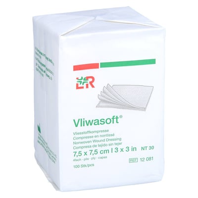 Vliwasoft Vlieskompresse unsteril 7,5x7,5 cm