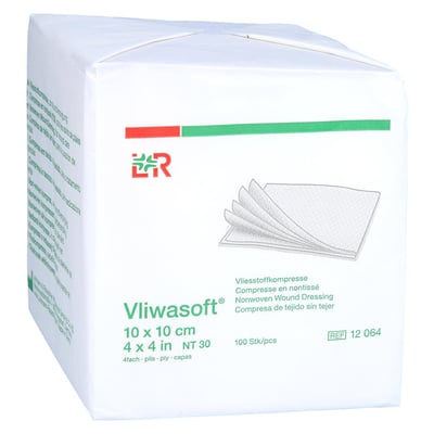 Vliwasoft Vlieskompressen 10x10 cm unsteril 4-lagig