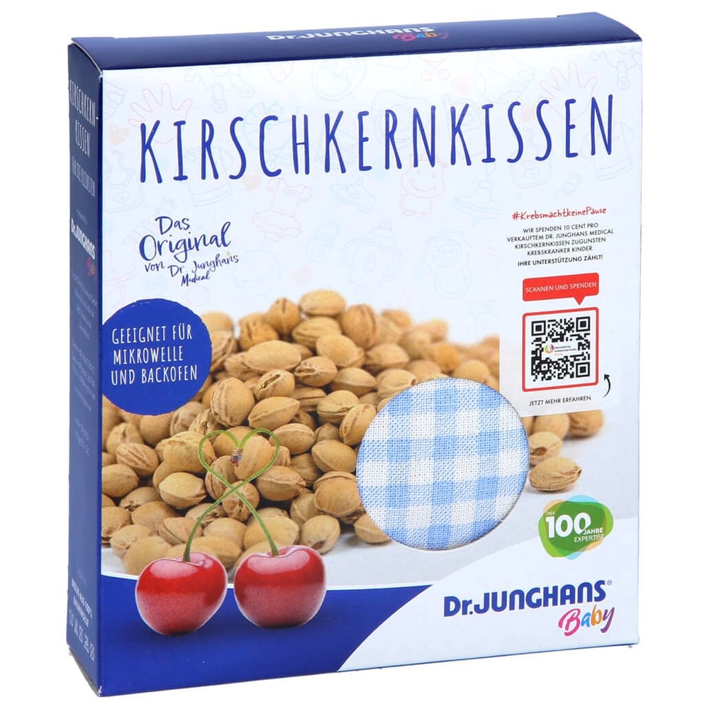 Kirschkernkissen 10x10cm Baby WEISS/BLAU kariert