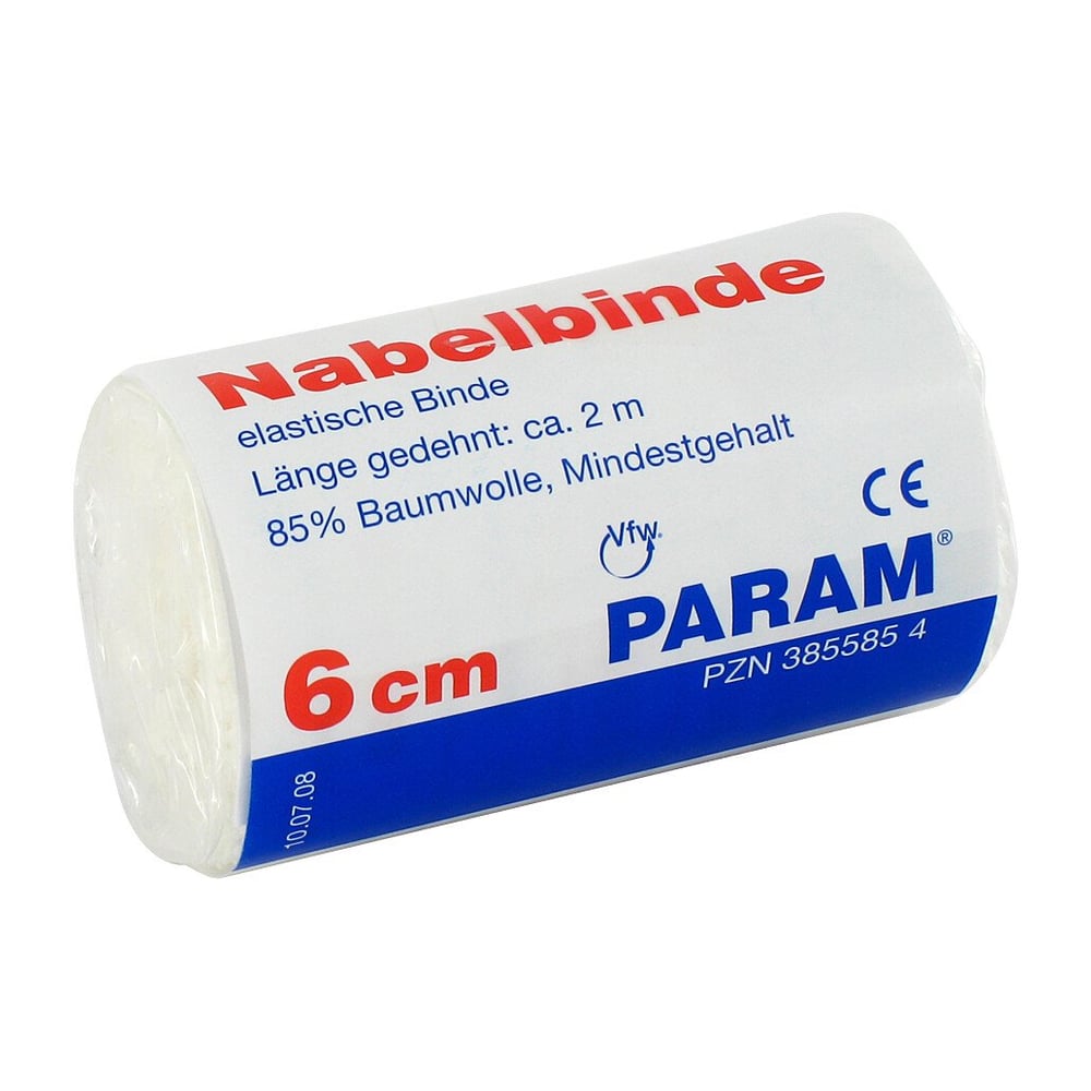 Nabelbinde 6 cm m.Band m.Cellophan