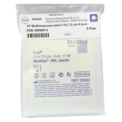 Mullkompressen 7,5x7,5 cm steril 8fach