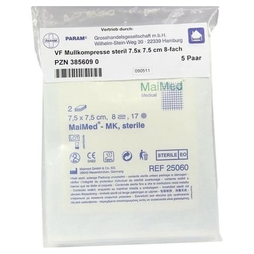 Mullkompressen 7,5x7,5 cm steril 8fach
